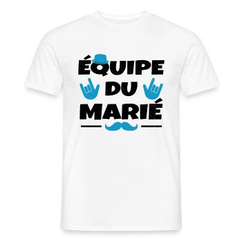 Équipe du Marié EVG Humour Enterrement de vie - T-shirt homme - blanc - Devant - AI Model Male 178 dark (178cm)