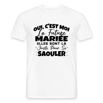 Future Mariée Idée Originale EVJF - T-shirt homme - blanc - Devant - AI Model Male 178 dark (178cm)