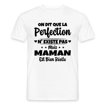 Maman est la perfection - Cadeau fête des mères - T-shirt homme - blanc - Devant - AI Model Male 178 dark (178cm)
