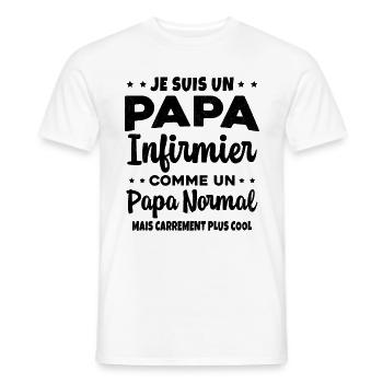Homme Papa Infirmier Cool Humour Cadeau - T-shirt homme - blanc - Devant - AI Model Male 178 dark (178cm)