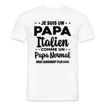 Homme Papa Pizzaiolo Italien Humour Cadeau - T-shirt homme - blanc - Devant - AI Model Male 178 dark (178cm)