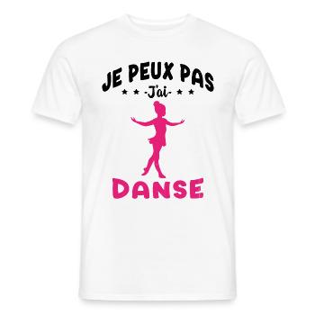 j'peux pas j'ai Danse - Humour Fille Cadeau - T-shirt homme - blanc - Devant - AI Model Male 178 dark (178cm)