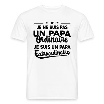 Pas Un Papa Ordinaire Je Suis Papa Extraordinaire - T-shirt homme - blanc - Devant - AI Model Male 178 dark (178cm)