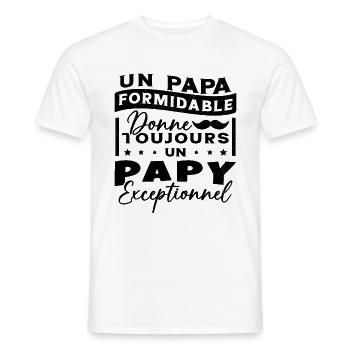 Papa Formidable Donne Toujours Papy Exceptionnel - T-shirt homme - blanc - Devant - AI Model Male 178 dark (178cm)