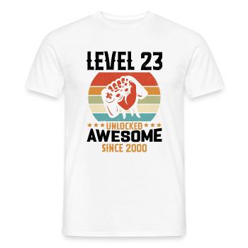 Level 23 Complete 2000 Birthday Gift - Men's T-Shirt - white - Front - AI Model Male 178 dark (178cm)