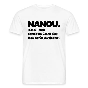 Nanou Grands Meres Drole pour Adorable Nanou - T-shirt homme - blanc - Devant - AI Model Male 178 dark (178cm)