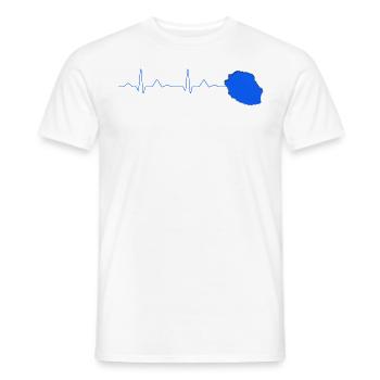 Map of Reunion Indian Ocean Lagoon - Men's T-Shirt - white - Front - AI Model Male 178 dark (178cm)