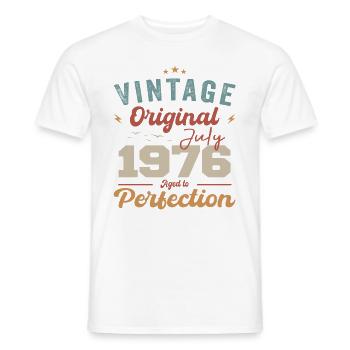 Juillet 1976 Anniversaire Juillet 1976 Original 1976 Juillet - T-shirt homme - blanc - Devant - AI Model Male 178 dark (178cm)