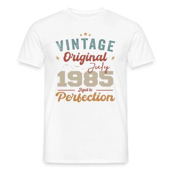 July 1985 Birthday July 1985 Original 1985 July - Men's T-Shirt - white - Front - AI Model Male 178 dark (178cm)