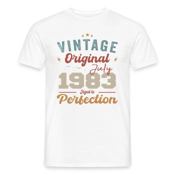 Juli 1983 Geburtstag Juli 1983 Original 1983 Juli - Männer T-Shirt - Weiß - Vorne - AI Model Male 178 dark (178cm)