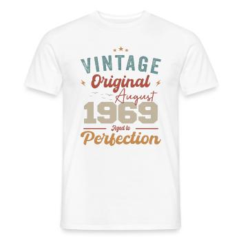 August 1969 Vintage Vintage Birthday Retro - Men's T-Shirt - white - Front - AI Model Male 178 dark (178cm)