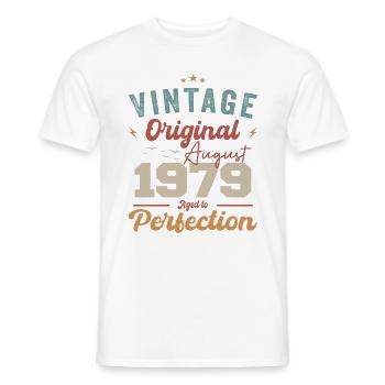August 1979 Vintage Vintage Birthday Retro - Men's T-Shirt - white - Front - AI Model Male 178 dark (178cm)