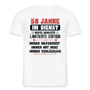 58 Jahre im Dienst 58 Jähriges Dienstjubiläum - Männer T-Shirt - Weiß - Vorne - AI Model Male 178 dark (178cm)