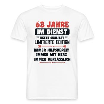 63 Jahre im Dienst 63 Jähriges Dienstjubiläum - Männer T-Shirt - Weiß - Vorne - AI Model Male 178 dark (178cm)