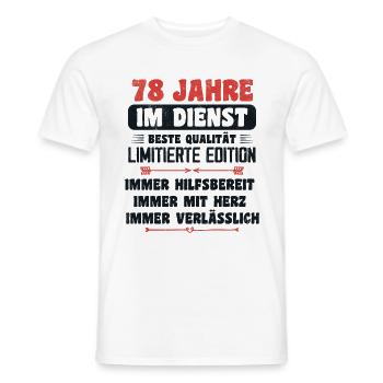 78 Jahre im Dienst 78 Jähriges Dienstjubiläum - Männer T-Shirt - Weiß - Vorne - AI Model Male 178 dark (178cm)