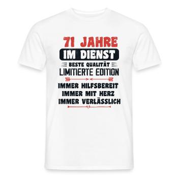 71 Jahre im Dienst 71 Jähriges Dienstjubiläum - Männer T-Shirt - Weiß - Vorne - AI Model Male 178 dark (178cm)