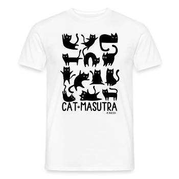 Cat Masutra - Men's T-Shirt - white - Front - AI Model Male 178 dark (178cm)
