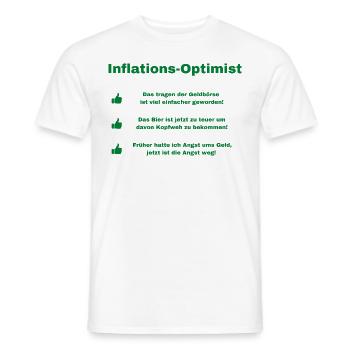 Inflation optimistisch betrachtet - Männer T-Shirt - Weiß - Vorne - AI Model Male 178 dark (178cm)