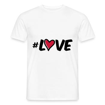 hashtag love herz - Männer T-Shirt - Weiß - Vorne - AI Model Male 178 dark (178cm)