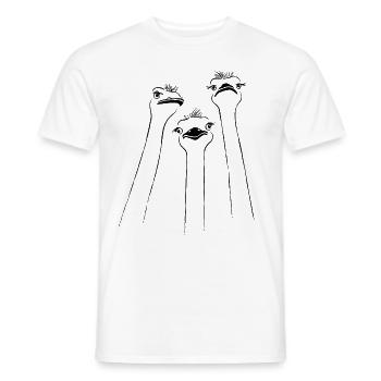 ostrich emu long neck funny bird - Men's T-Shirt - white - Front - AI Model Male 178 dark (178cm)