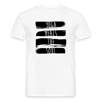 Le yoga guérit l'âme - T-shirt homme - blanc - Devant - AI Model Male 178 dark (178cm)