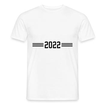 2022 year - Men's T-Shirt - white - Front - AI Model Male 178 dark (178cm)