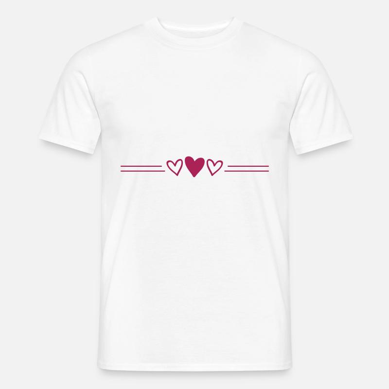 herz strich - Männer T-Shirt - Weiß