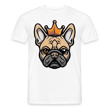 Französische Bulldogge Hund Krone - Männer T-Shirt - Weiß - Vorne - AI Model Male 178 dark (178cm)