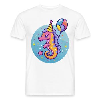 Seepferd Geburtstag Baby - Männer T-Shirt - Weiß - Vorne - AI Model Male 178 dark (178cm)