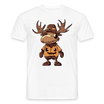 Elch Halloween Comic Lustig - Männer T-Shirt - Weiß - Vorne - AI Model Male 178 dark (178cm)