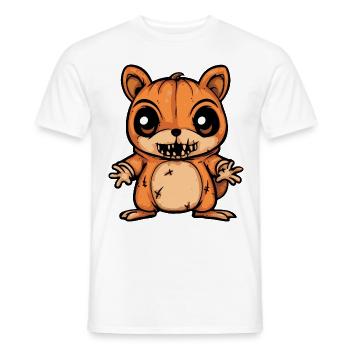 Écureuil Halloween Bande dessinée Drôle - T-shirt homme - blanc - Devant - AI Model Male 178 dark (178cm)