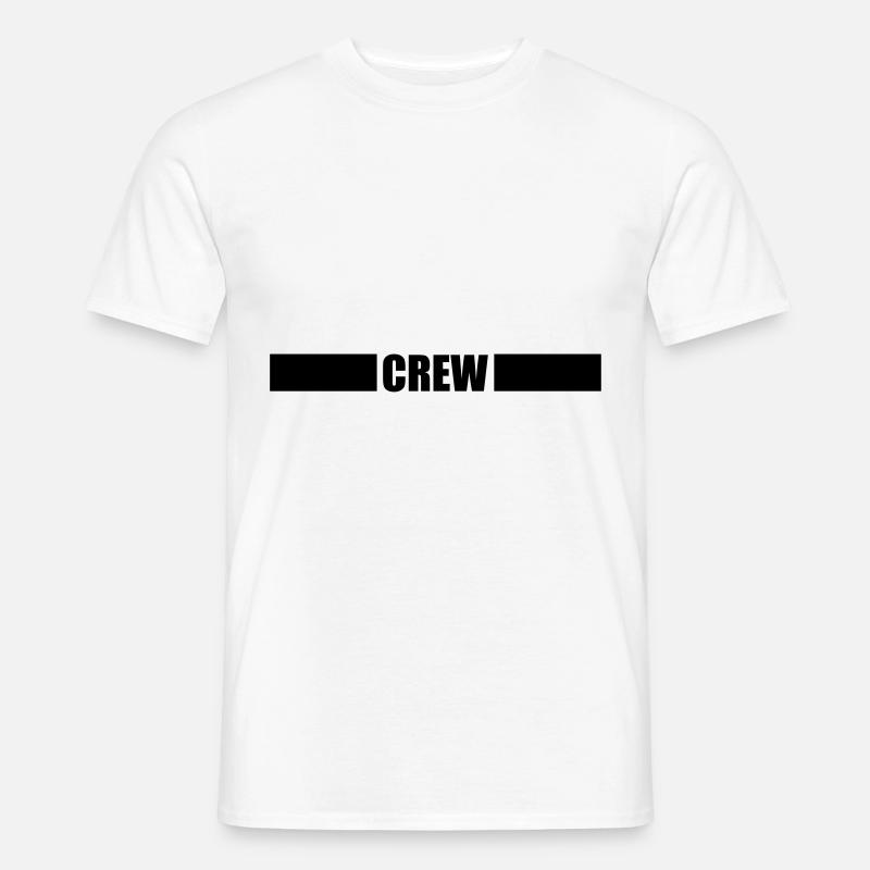 Crew Strich - Männer T-Shirt - Weiß
