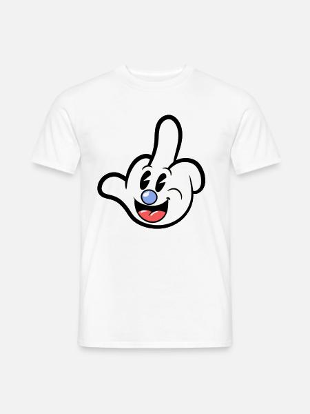 Mittelfinger cartoon Sarkasmus sarkastisch - Männer T-Shirt - Weiß