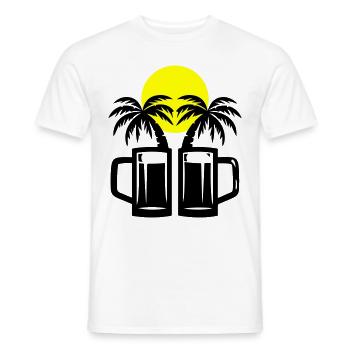 Palmiers de vacances à la bière - T-shirt homme - blanc - Devant - AI Model Male 178 dark (178cm)