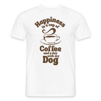 Coffee Dog lover - Men's T-Shirt - white - Front - AI Model Male 178 dark (178cm)