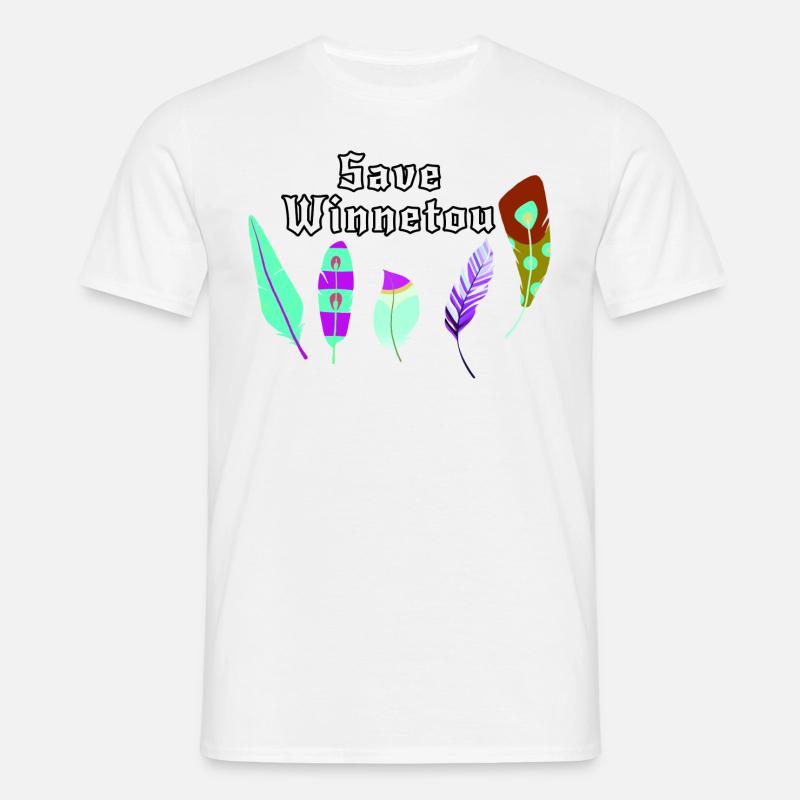 save winnetou,winnetou,federn,illustration - Männer T-Shirt - Weiß