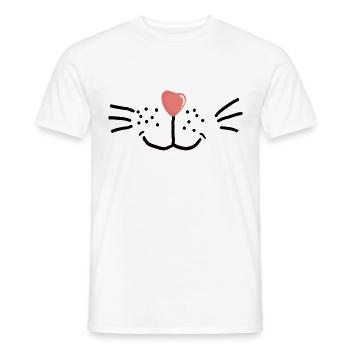 Gesichtsmaske Katze Maske Atemmaske Mundschutz - Männer T-Shirt - Weiß - Vorne - AI Model Male 178 dark (178cm)