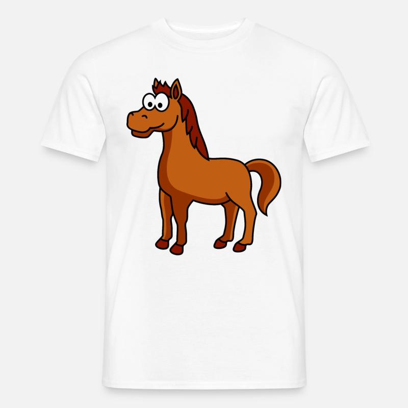 Pferd Comic Tier - Männer T-Shirt - Weiß