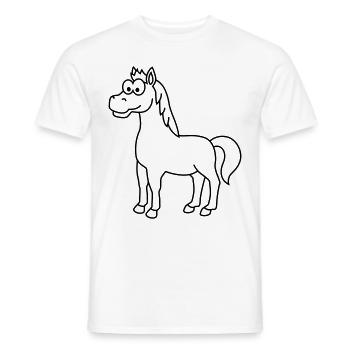 Pferd Comic Tier - Männer T-Shirt - Weiß - Vorne - AI Model Male 178 dark (178cm)