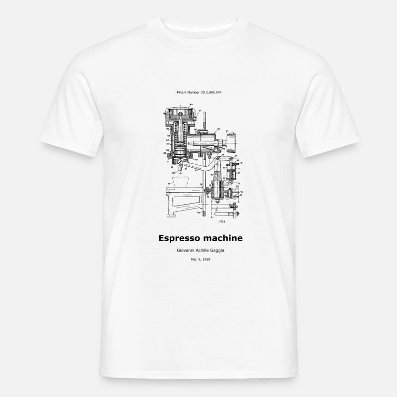Macchina da caffè espresso - T-shirt uomo - bianco