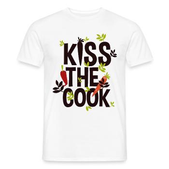 Embrassez le cuisinier - Avec l'amour et la cuisine chemise de cuisson - T-shirt homme - blanc - Devant - AI Model Male 178 dark (178cm)