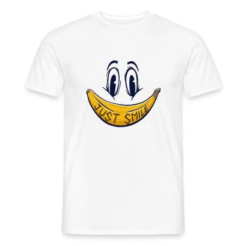 Cadeau de banane juste sourire visage chemise - T-shirt homme - blanc - Devant - AI Model Male 178 dark (178cm)