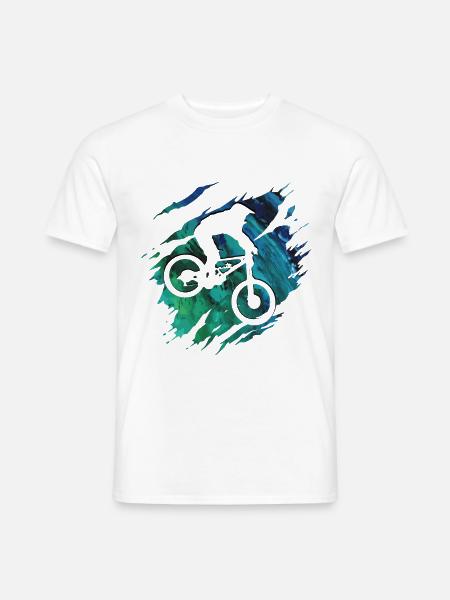Mountainbike - Mountainbiker Downhill Geschenk - Männer T-Shirt - Weiß