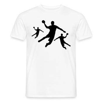 Trois joueurs de handball - T-shirt homme - blanc - Devant - AI Model Male 178 dark (178cm)