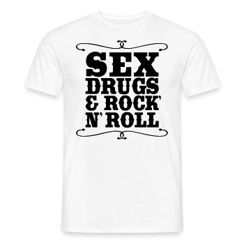 Sex Drugs Rock n Roll - T-shirt homme - blanc - Devant - AI Model Male 178 dark (178cm)
