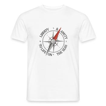 Wind rose compass captain - Men's T-Shirt - white - Front - AI Model Male 178 dark (178cm)