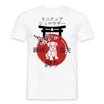 Schnauzer miniature Schnauzer Japon Kanji - T-shirt homme - blanc - Devant - AI Model Male 178 dark (178cm)