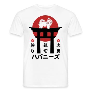 Havanese Japan Kanji Style for Dog Lovers - Men's T-Shirt - white - Front - AI Model Male 178 dark (178cm)