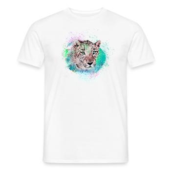 jaguar,wildcat,leopard,graffiti,colorful - Men's T-Shirt - white - Front - AI Model Male 178 dark (178cm)