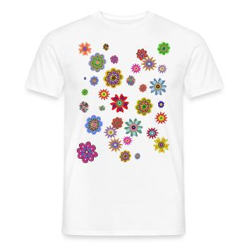 Flower Power Fleurs - T-shirt homme - blanc - Devant - AI Model Male 178 dark (178cm)